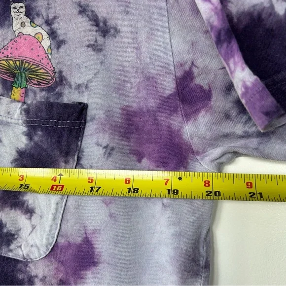 RIPNDIP Psychedelic Purple Acid Wash Pocket T-Shirt - Picture 7 of 9